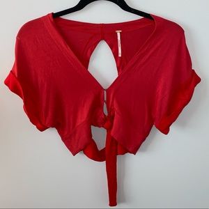 Free people red crop top